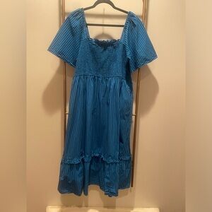 Deana Smocked Dress in Canopy Stripe
